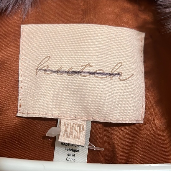 Hutch Anthropologie Bowie Faux Fur Coat Jacket in orange size XXS NWOT - Picture 3 of 11